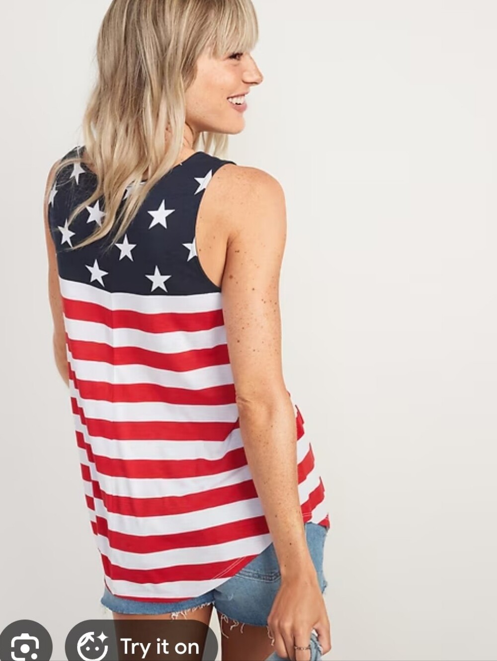 Women's Old Navy American Flag Sleeveless Top Sz XS